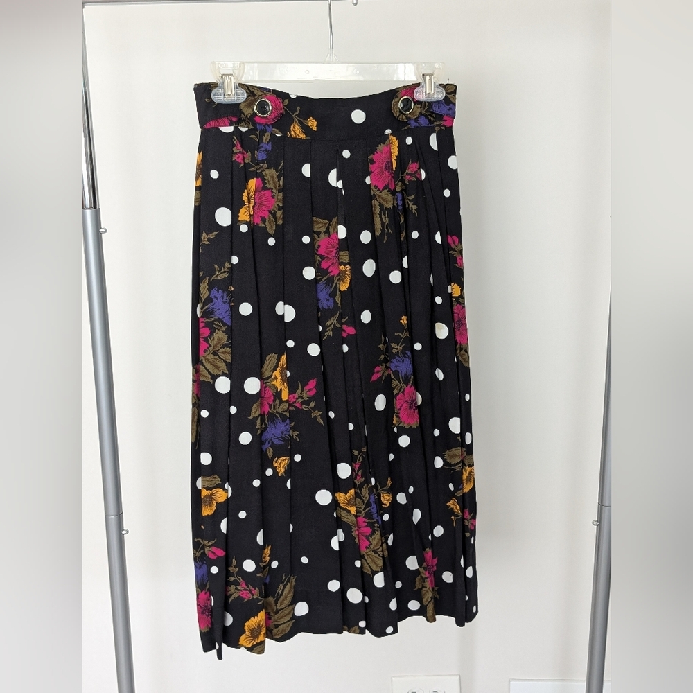 Floral polka dot skirt